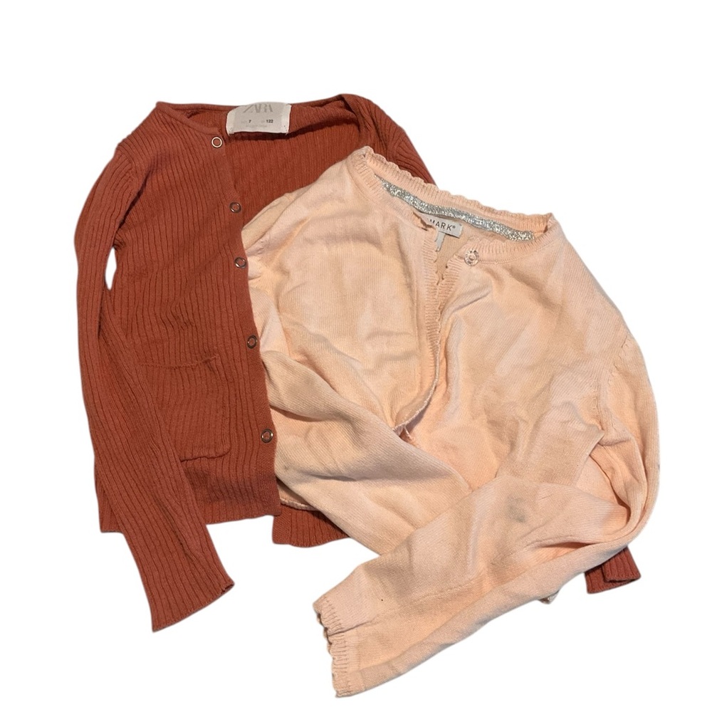 Girls 6/7 Sweater Set - Rust and Peach